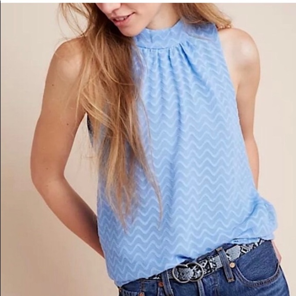 Maeve by Anthropologie Blue Sleeveless Top